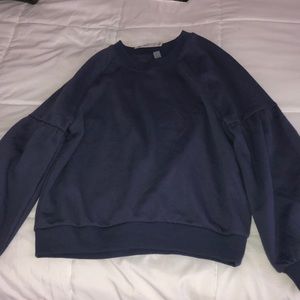 Aerie blue pullover with scrunched sleeves